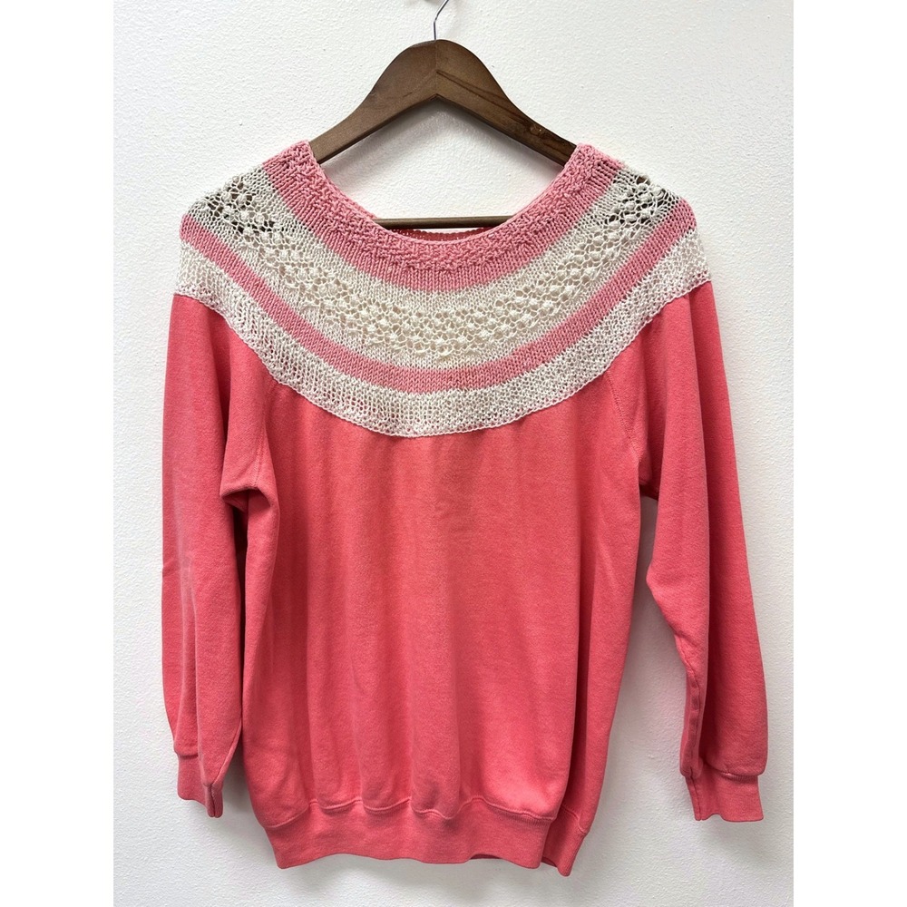 Handmade Grandma Cottagecore Sweater Pink M